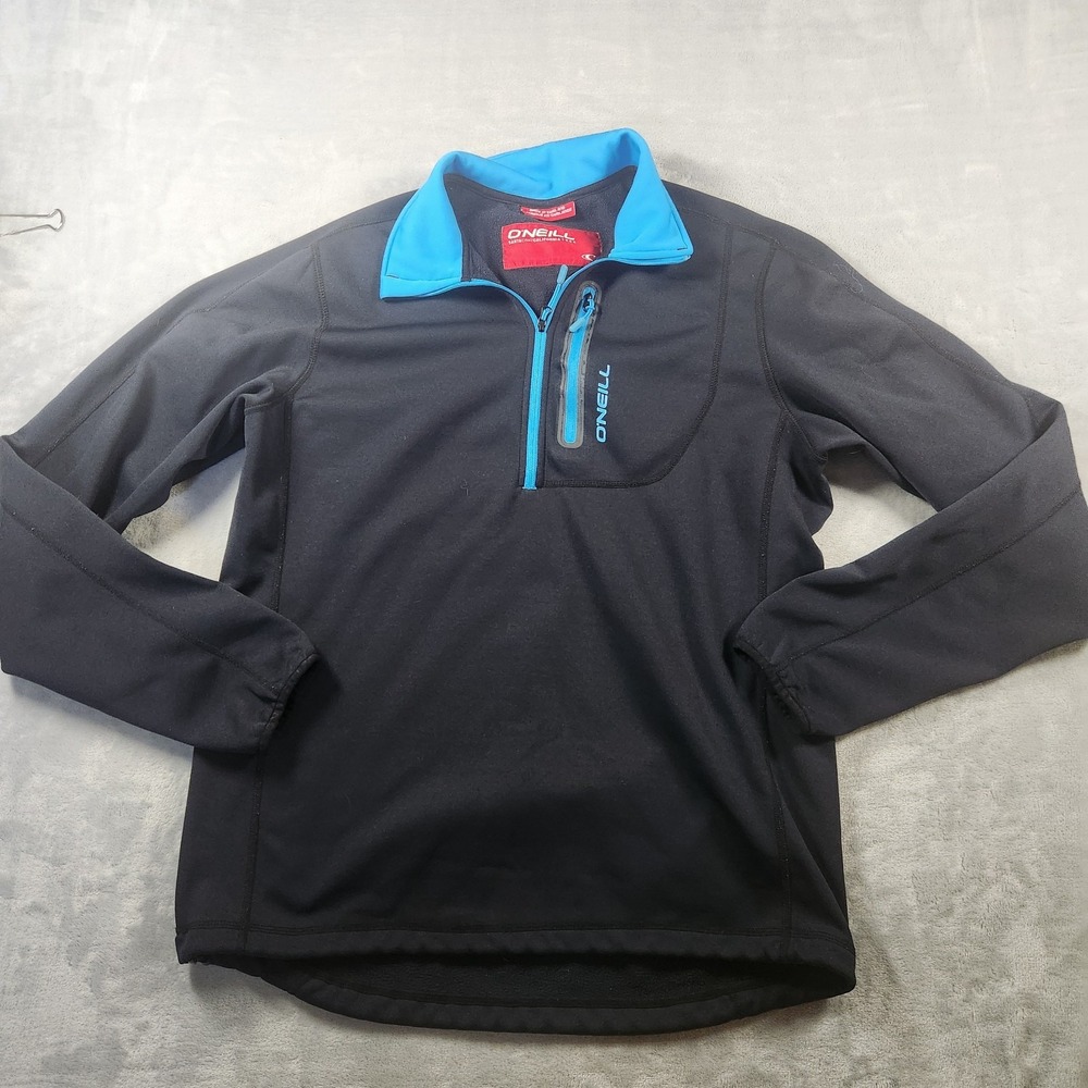 O'Neill Pullover Fleece Lined 1/4 Zip‎ Sweatshirt Black Mens M Performance